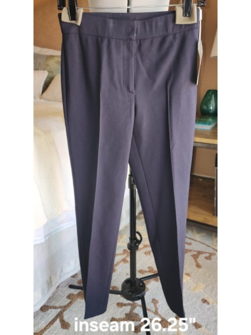 NWT Akris punto Mara Skinny Stretch Jersey Pants Navy Blue 2